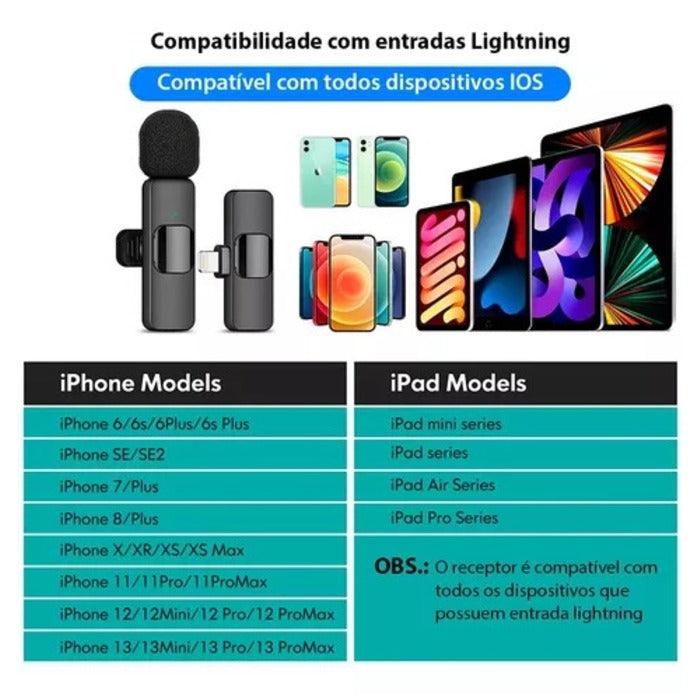 Microfone Lapela S/ Fio para Iphone Lightning Mt2218A - Universo Interior