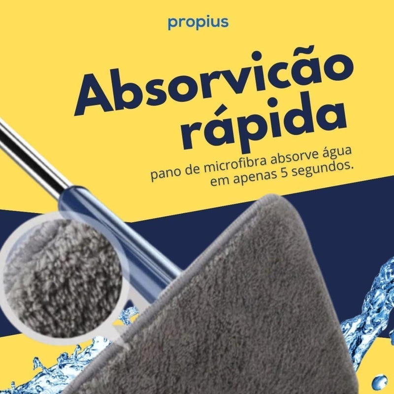 Esfregão Rodo Mop Giratório Triangular Limpa Forro E Vidros