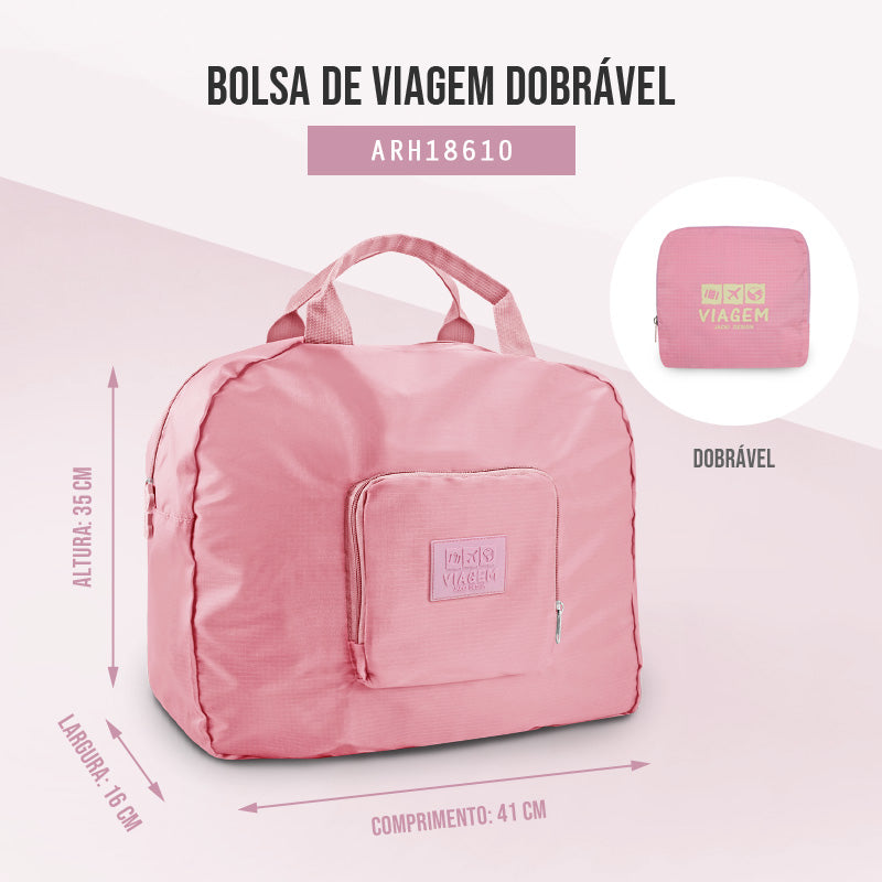 Bolsa de Viagem Dobrável Trapézio Estampa Lisa Jacki Design